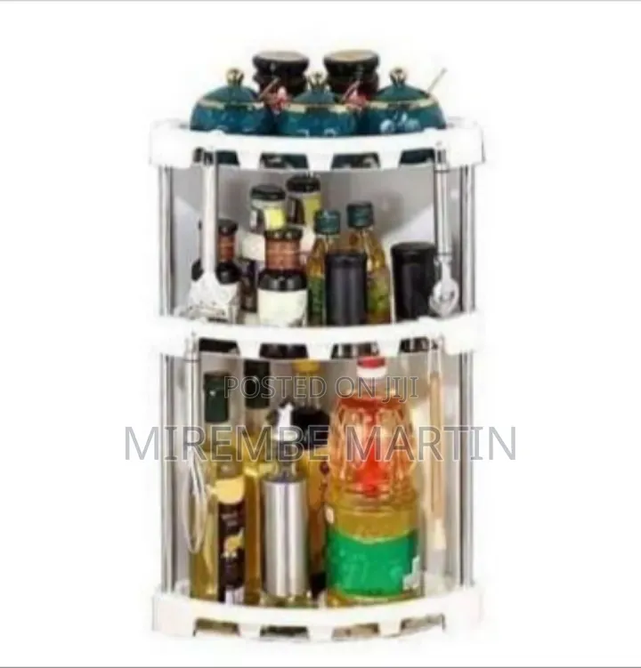 Two-Tier Rotating Kitchen and Pantry Organizer Rack -