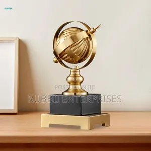 Decorative Gold Metal Globe Sculpture