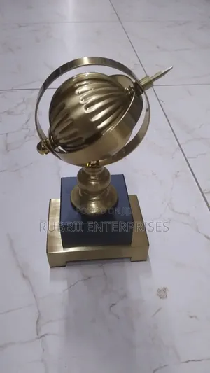 Decorative Gold Metal Globe Sculpture