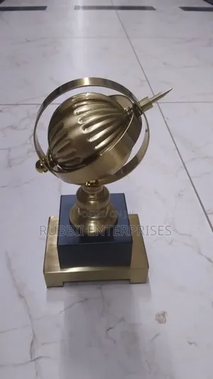 Decorative Gold Metal Globe Sculpture