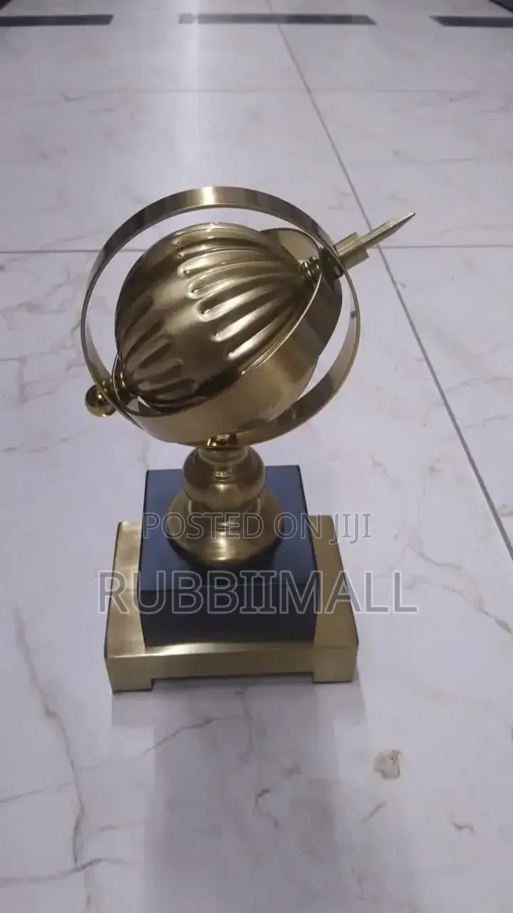 Decorative Gold Metal Globe Sculpture