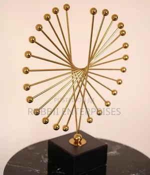 Modern Abstract Gold Metal Art Tabletop Sculpture