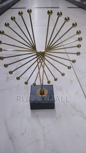 Modern Abstract Gold Metal Art Tabletop Sculpture