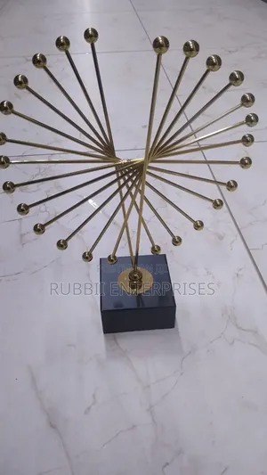 Modern Abstract Gold Metal Art Tabletop Sculpture