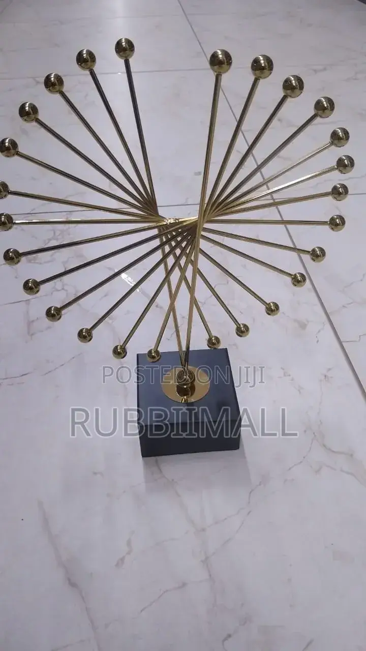Modern Abstract Gold Metal Art Tabletop Sculpture