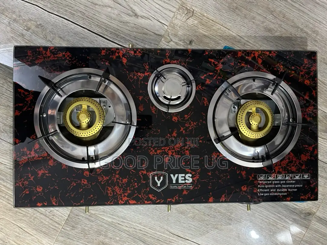 YES 3-Burner Tempered Glass Gas Stove