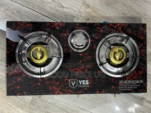 YES 3-Burner Tempered Glass Gas Stove