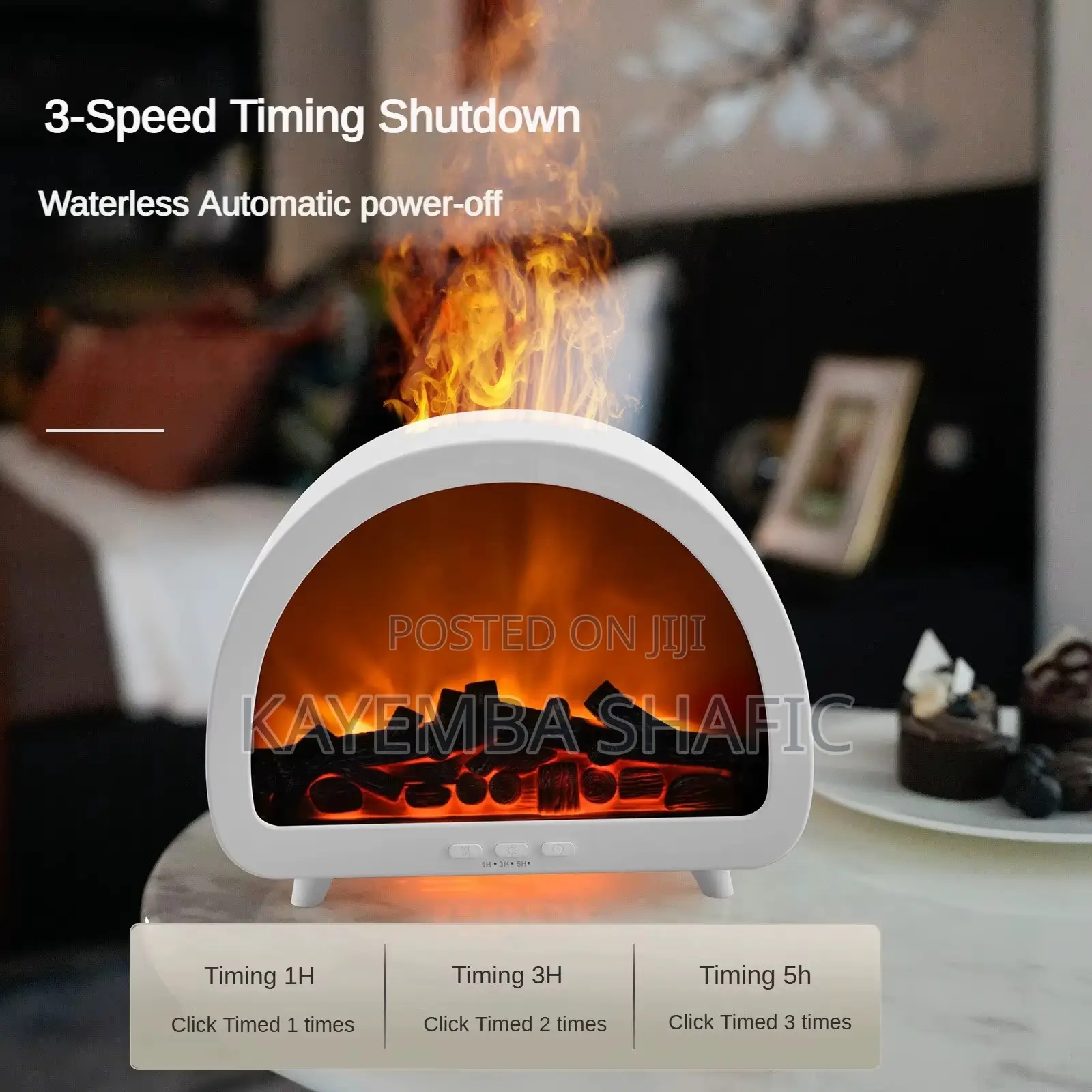 3D Fireplace Aroma Diffuser & Ultrasonic Cool Mist Humidifier