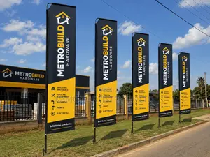 4.5m L-Shape Promotional Flags With Custom Printing