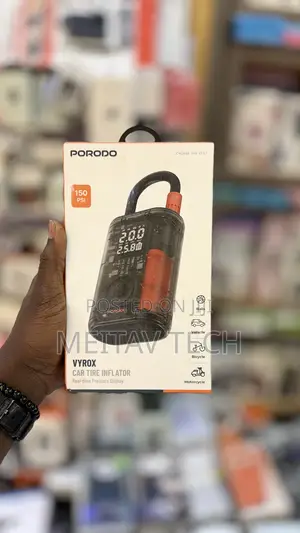 Porodo Vyrox Car Tire Inflator, 150PSI, 60W