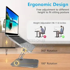 Adjustable Aluminum Laptop Stand - Ergonomic Foldable Desk Riser