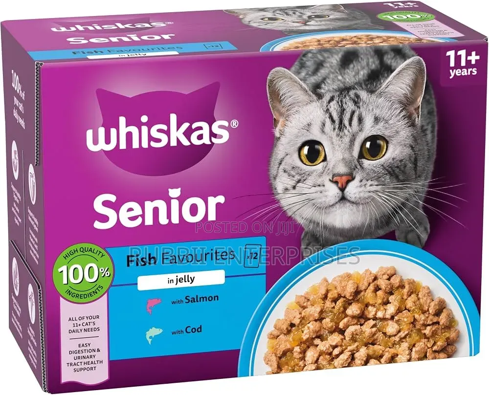 Whiskas Senior Fish Favourites in Jelly Cat Food 12×85g 11+ Years