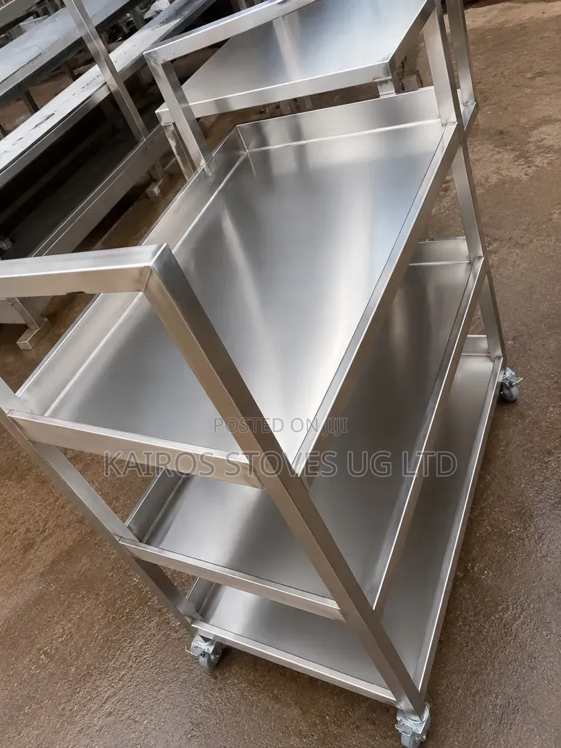 Heavy Duty 3-Tier Stainless Steel Trolley/Utility Cart With Wheels