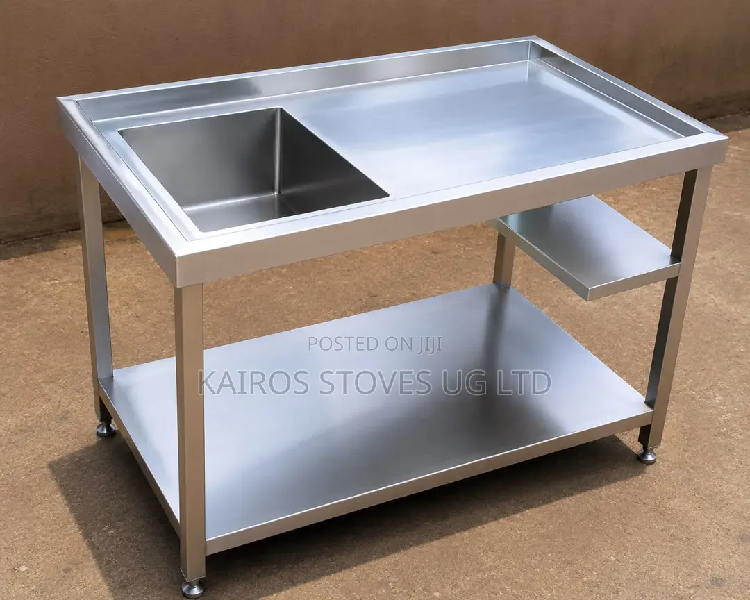 Single Bowl Stainless Steel Commercial Sink With Working Top
