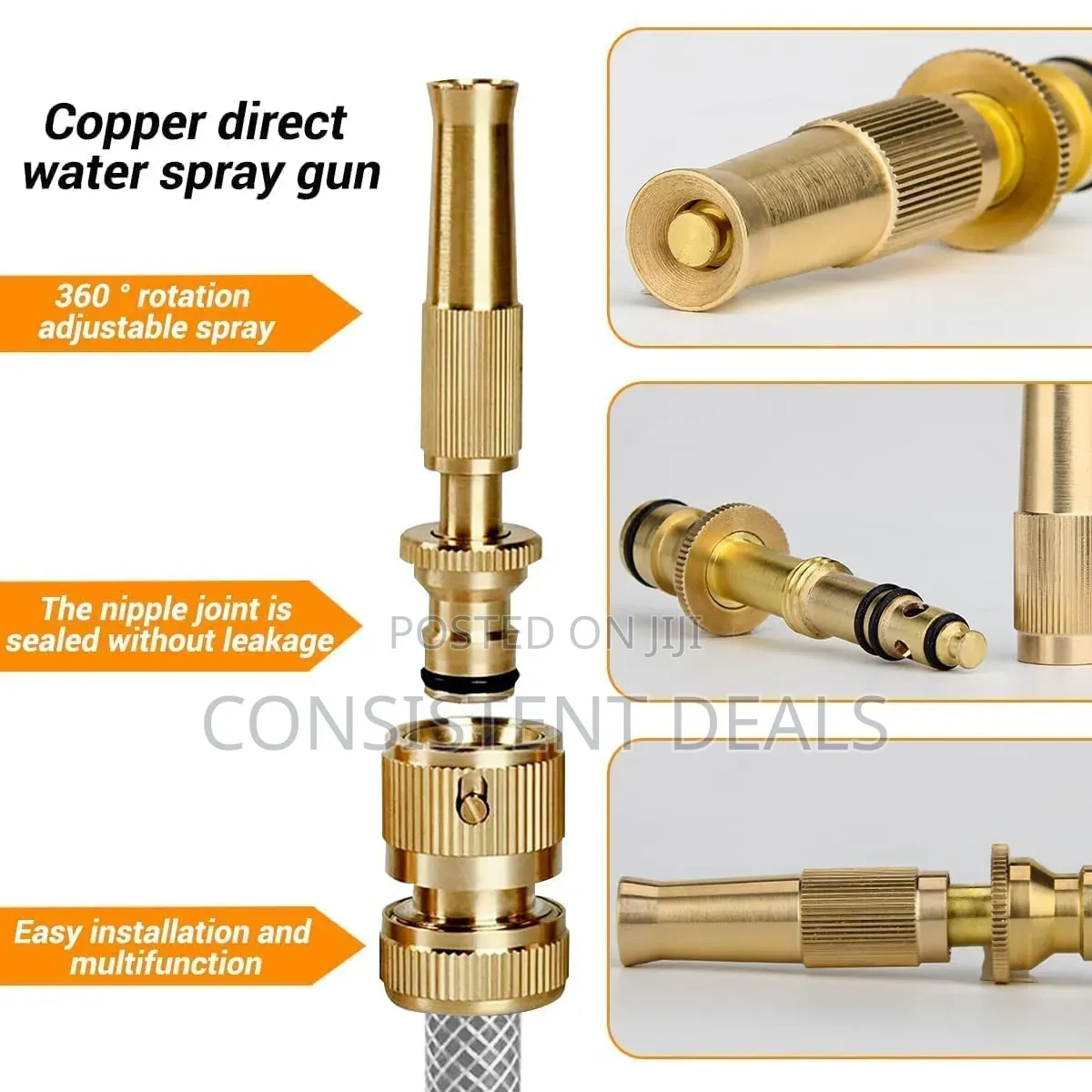 Brass Water Spray Nozzle Suitable for Hose Pipe