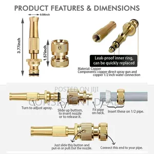 Brass Water Spray Nozzle Suitable for Hose Pipe