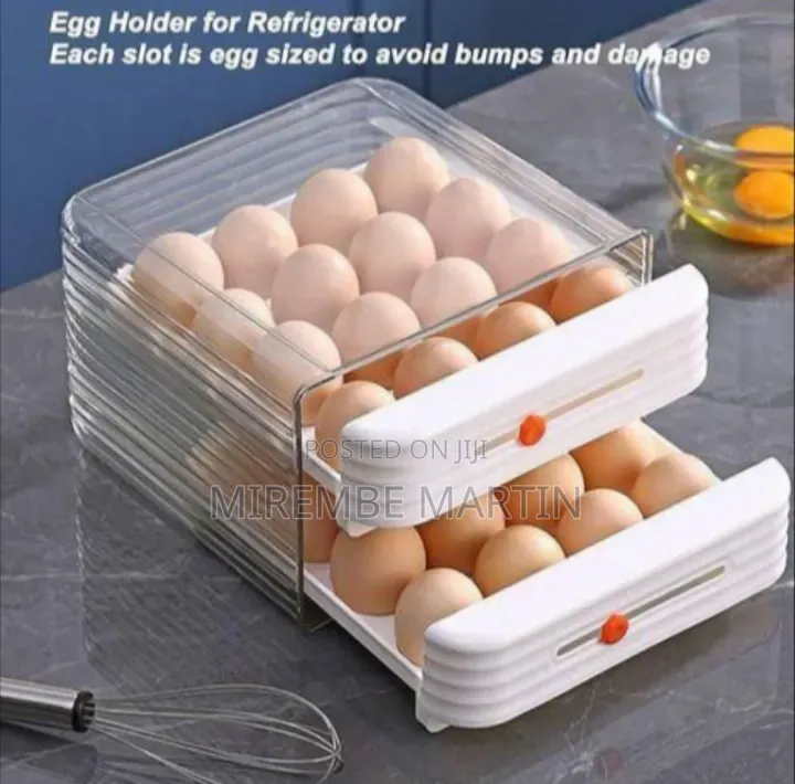 Space-Saving Stackable Refrigerator Egg Dispenser With Drawers