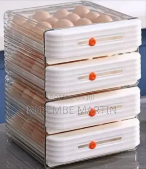 Space-Saving Stackable Refrigerator Egg Dispenser With Drawers