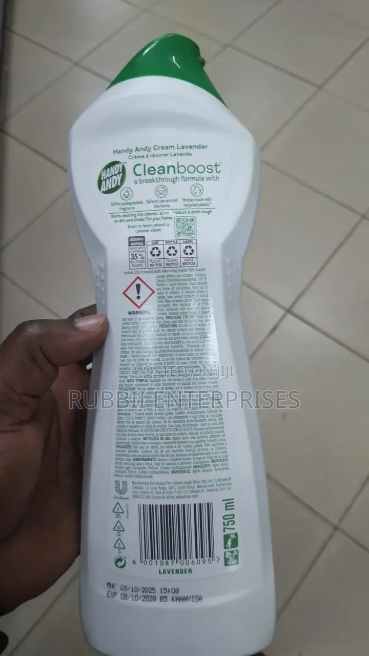 Handy Andy Clean Boost 750ml ~ Cream Lavender