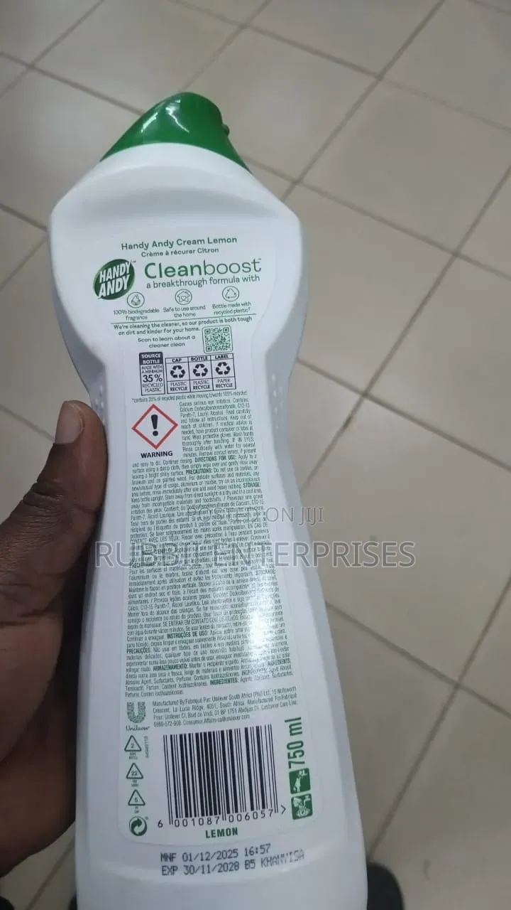 Handy Andy Clean Boost 750ml ~ Cream Lemon