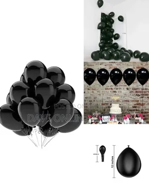 12 Inch 100 Pieces  Matte Black Balloons