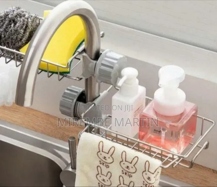 Multi-Functional Faucet Storage Rack for Kitchen and Bathroom -