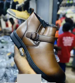 Men’s Brown Buckle Ankle Boots
