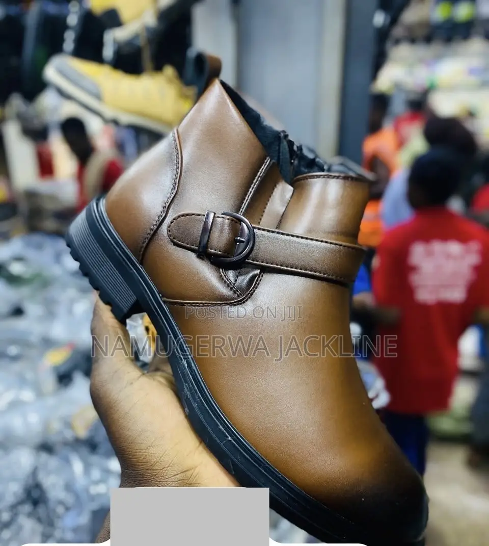 Men’s Brown Buckle Ankle Boots