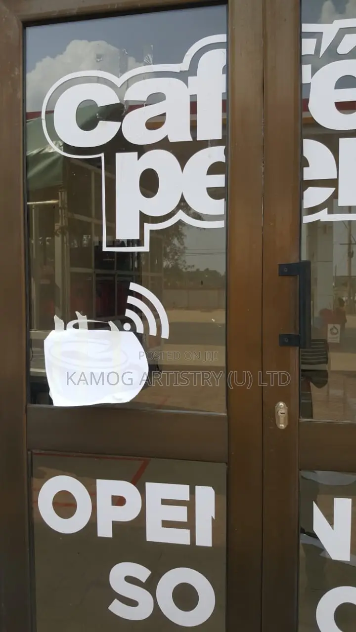 Printed & Plotted White Vinyl Glass Branding