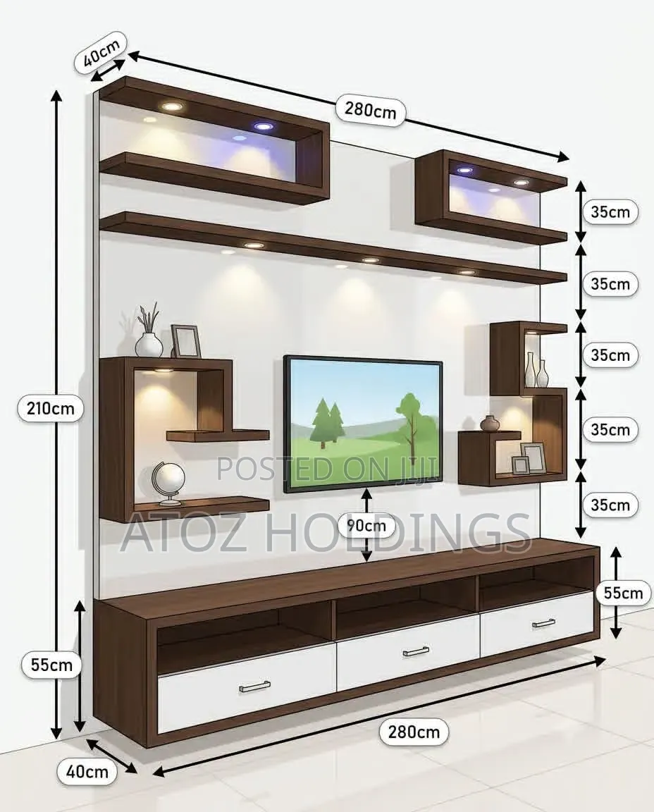 TV Stands/Linnet Wall Unit TV Stands in Any Colour From