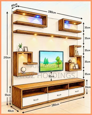 TV Stands/Linnet Wall Unit TV Stands in Any Colour From