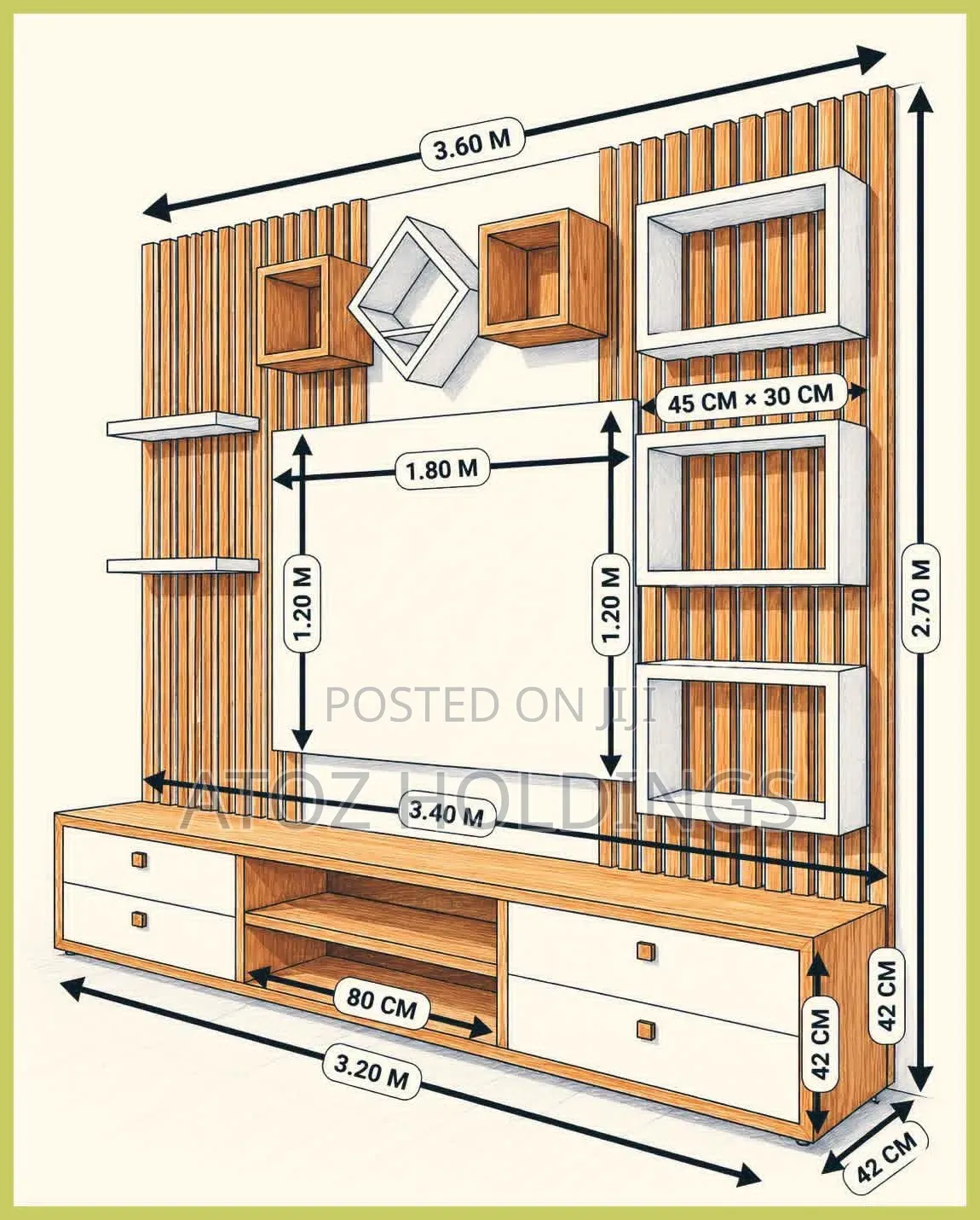TV Stands/Linnet Wall Unit TV Stands in Any Colour From