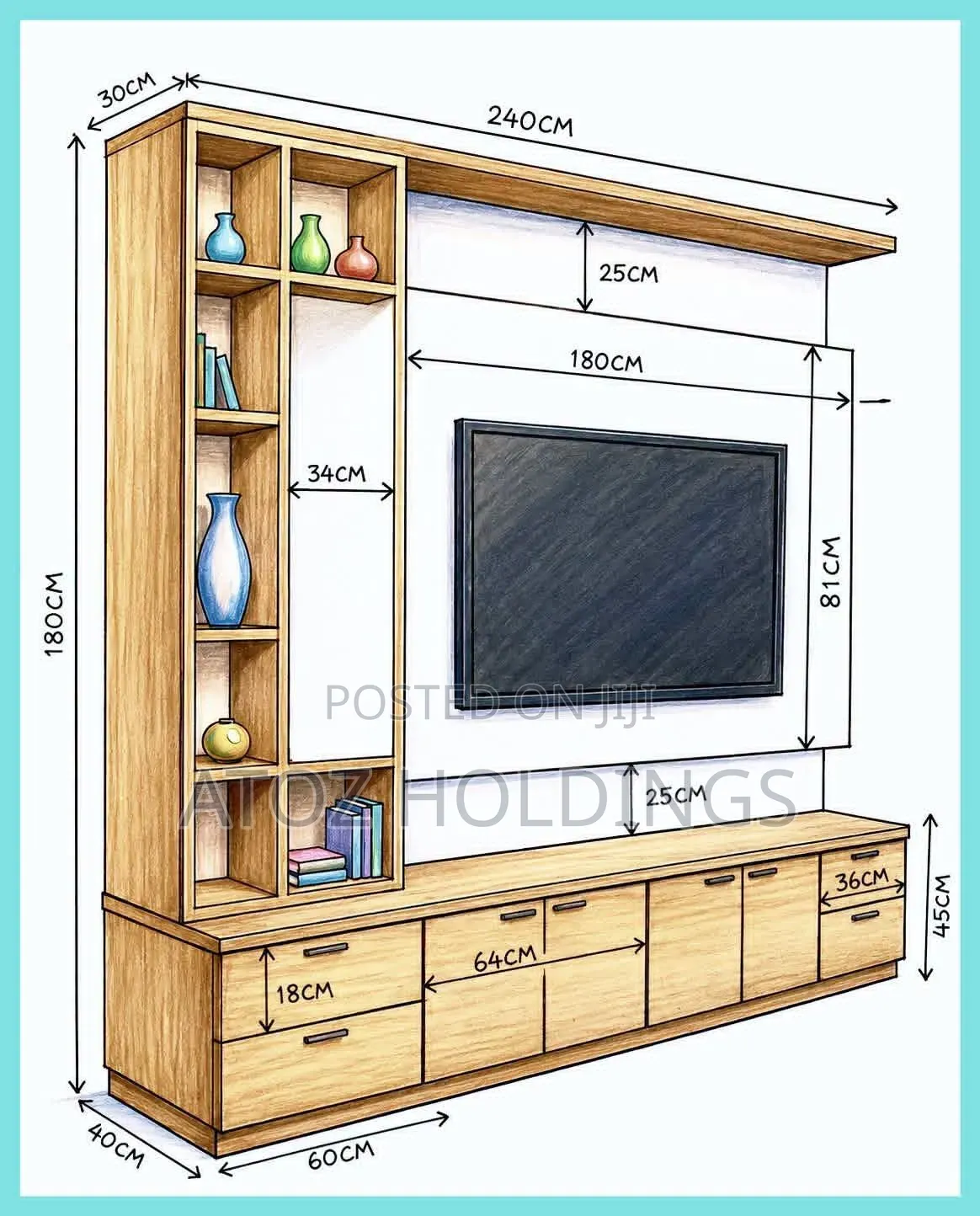 TV Stands/Linnet Wall Unit TV Stands in Any Colour From