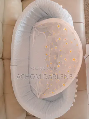 Blue Newborn Baby Bed With Attachable Net