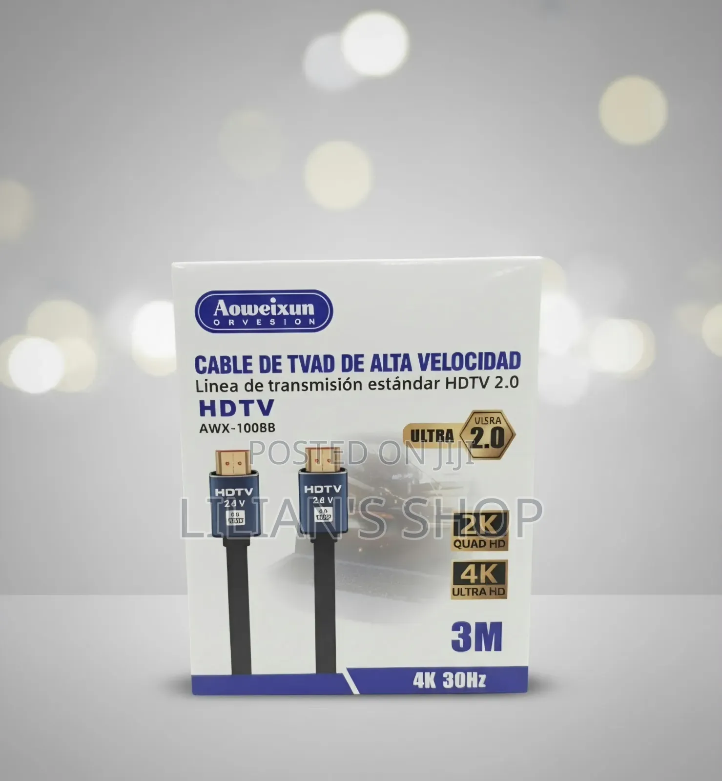 3-Meter High-Speed HDMI 2.0 Cable Supporting 4K Resolution