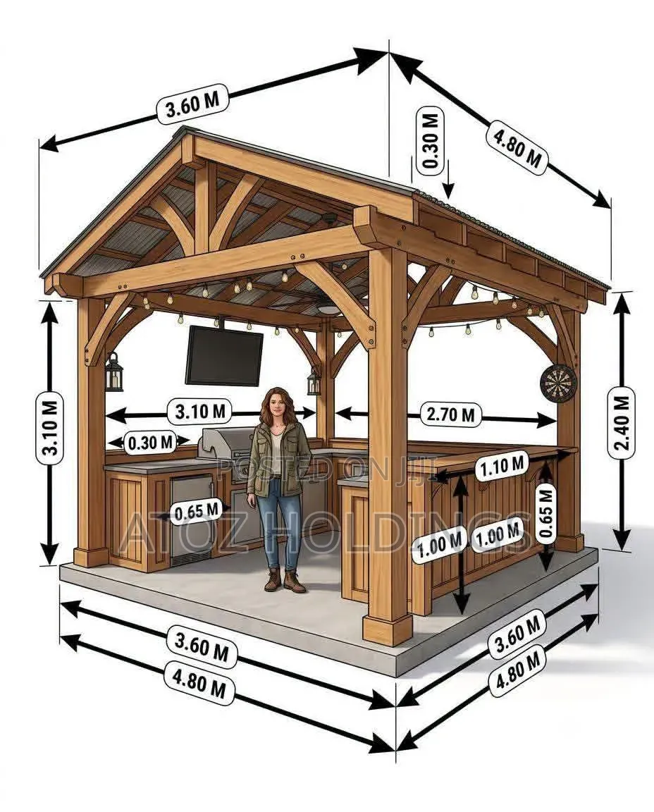Wooden Structures/Wooden Outdoor BBQ Kitchens Construction Services