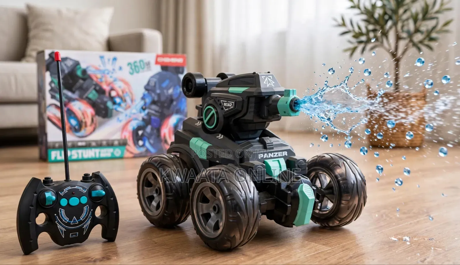 Rc Toy Tank Stunt Car Military Shooting Water Bullets Remote Control