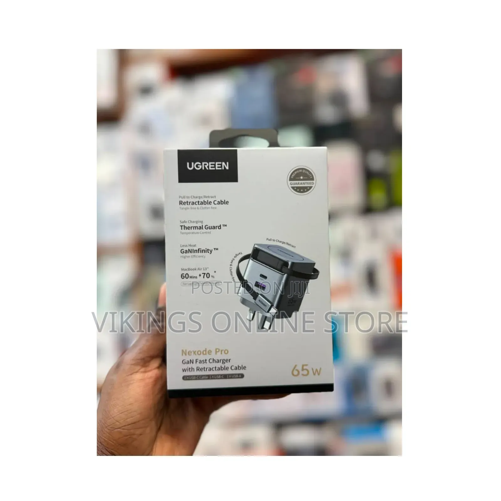 UGREEN Nexode Pro 65W GaN Pro Fast Charger With Retractable Cable