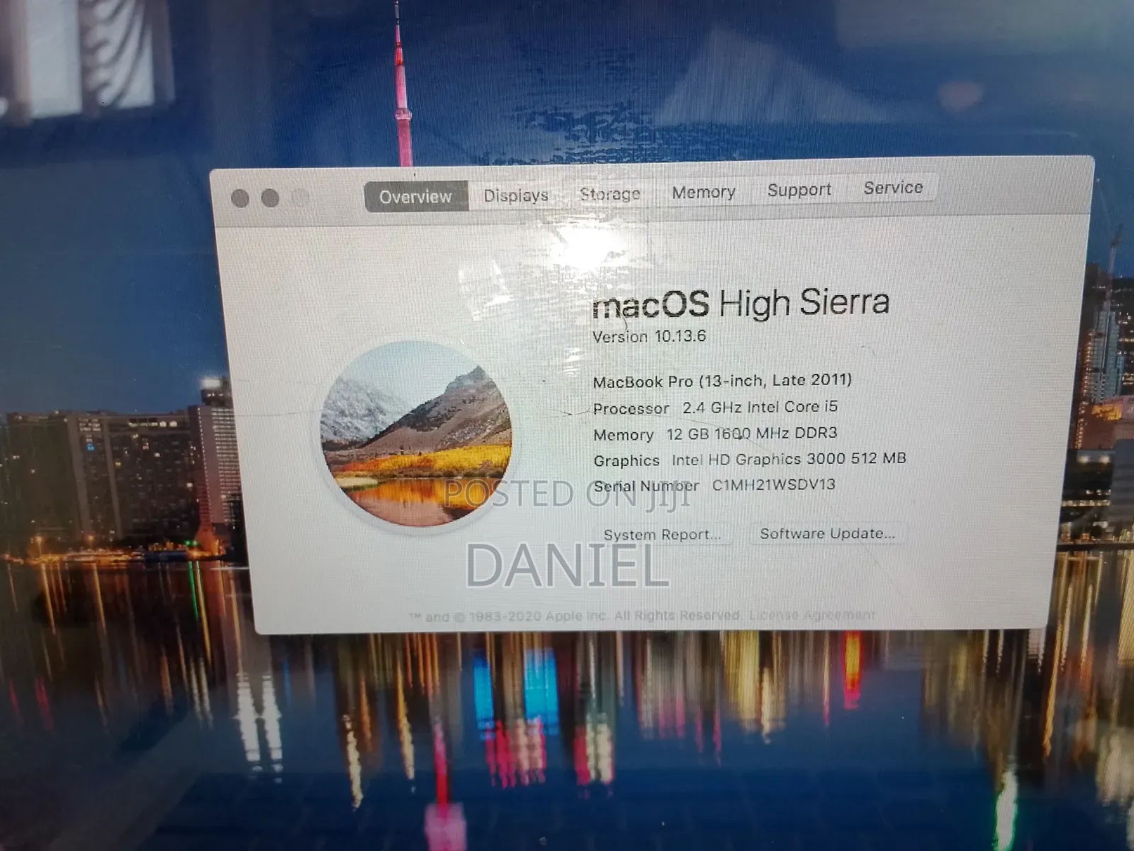Laptop Apple MacBook 2011 12GB Intel Core 5 HDD 500GB