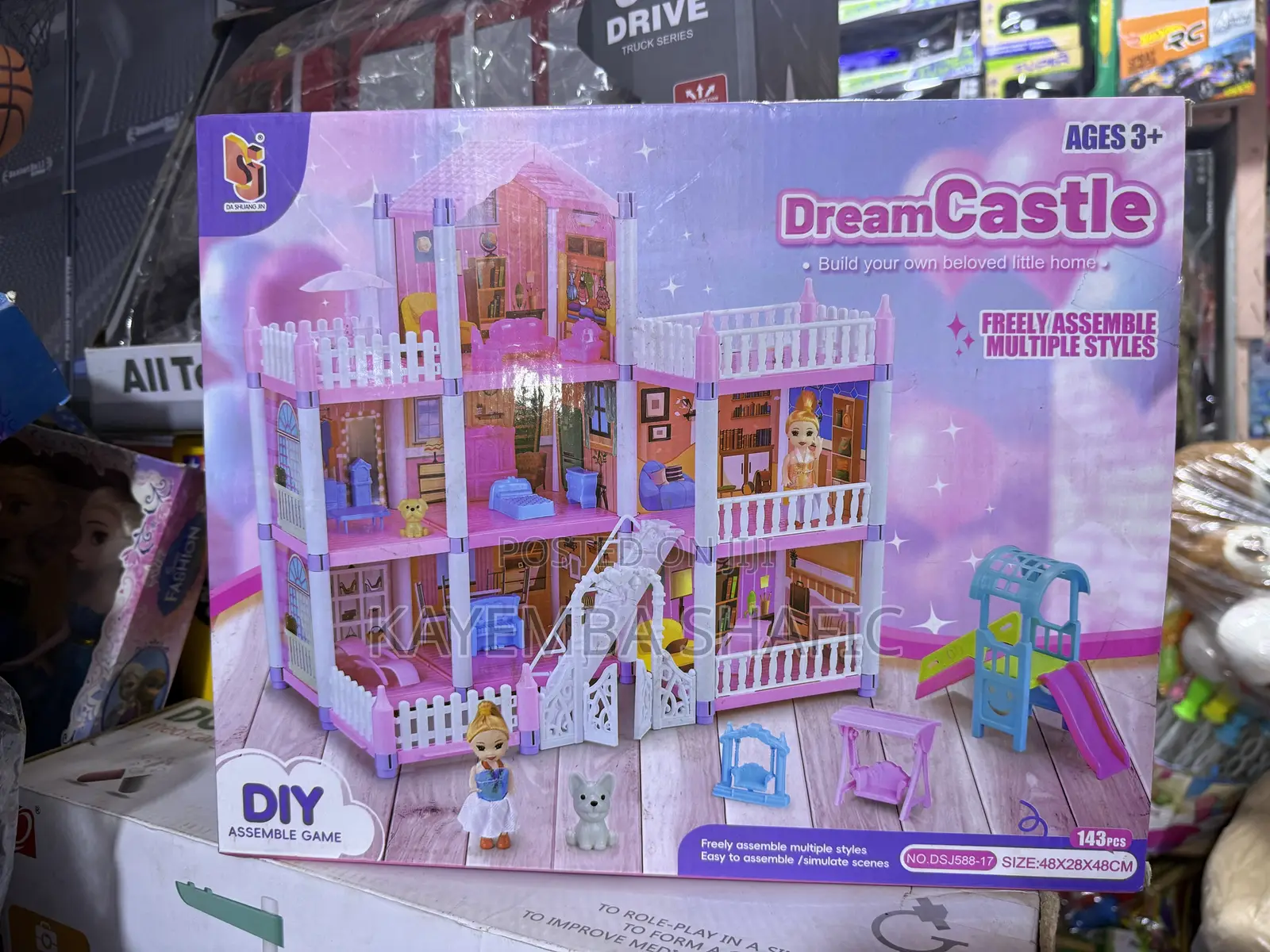 DreamCastle DIY Princess Dollhouse Playset - 143 PCS (DSJ588-17)