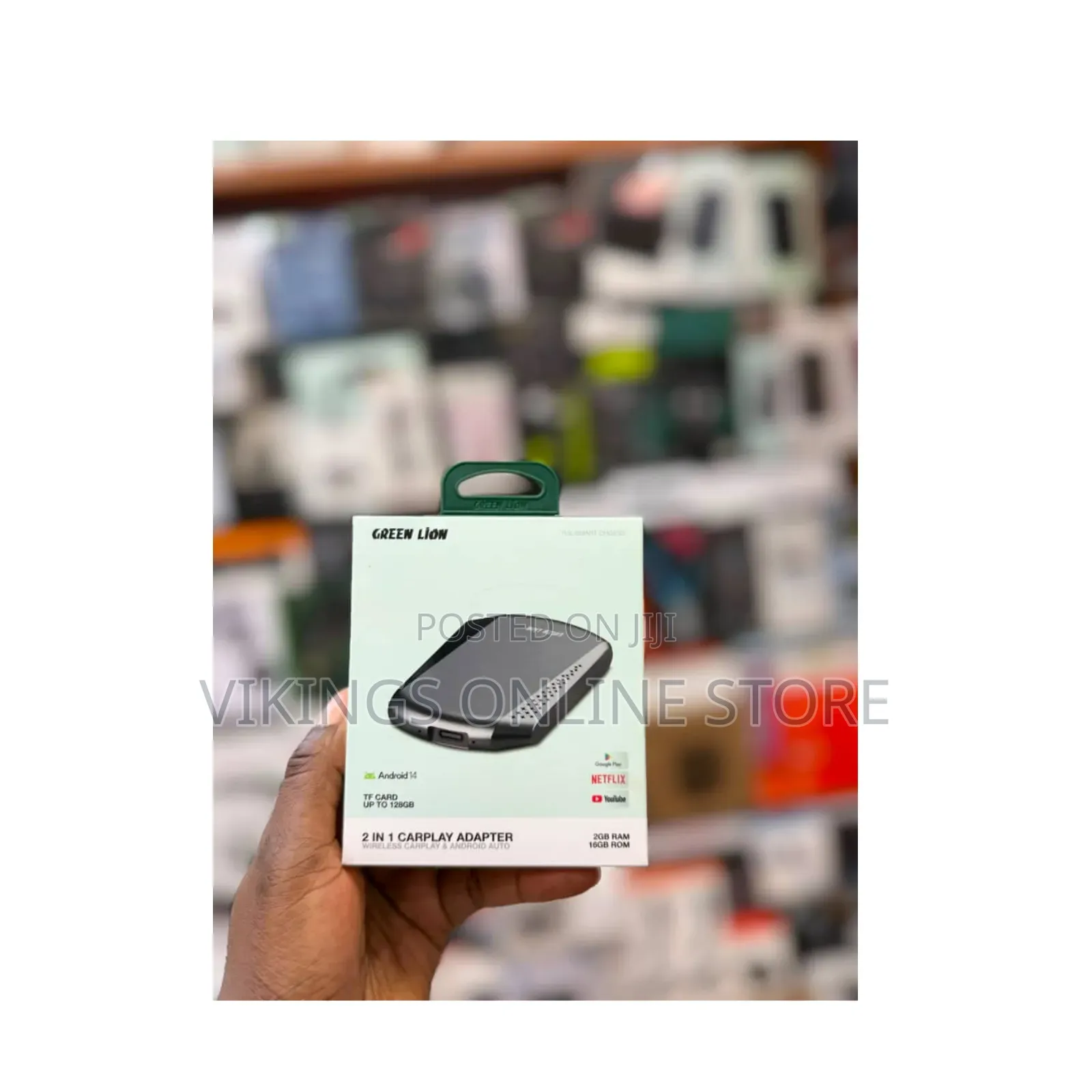 Green Lion 2-in-1 CarPlay Adapter Running Android 14 for Wireless