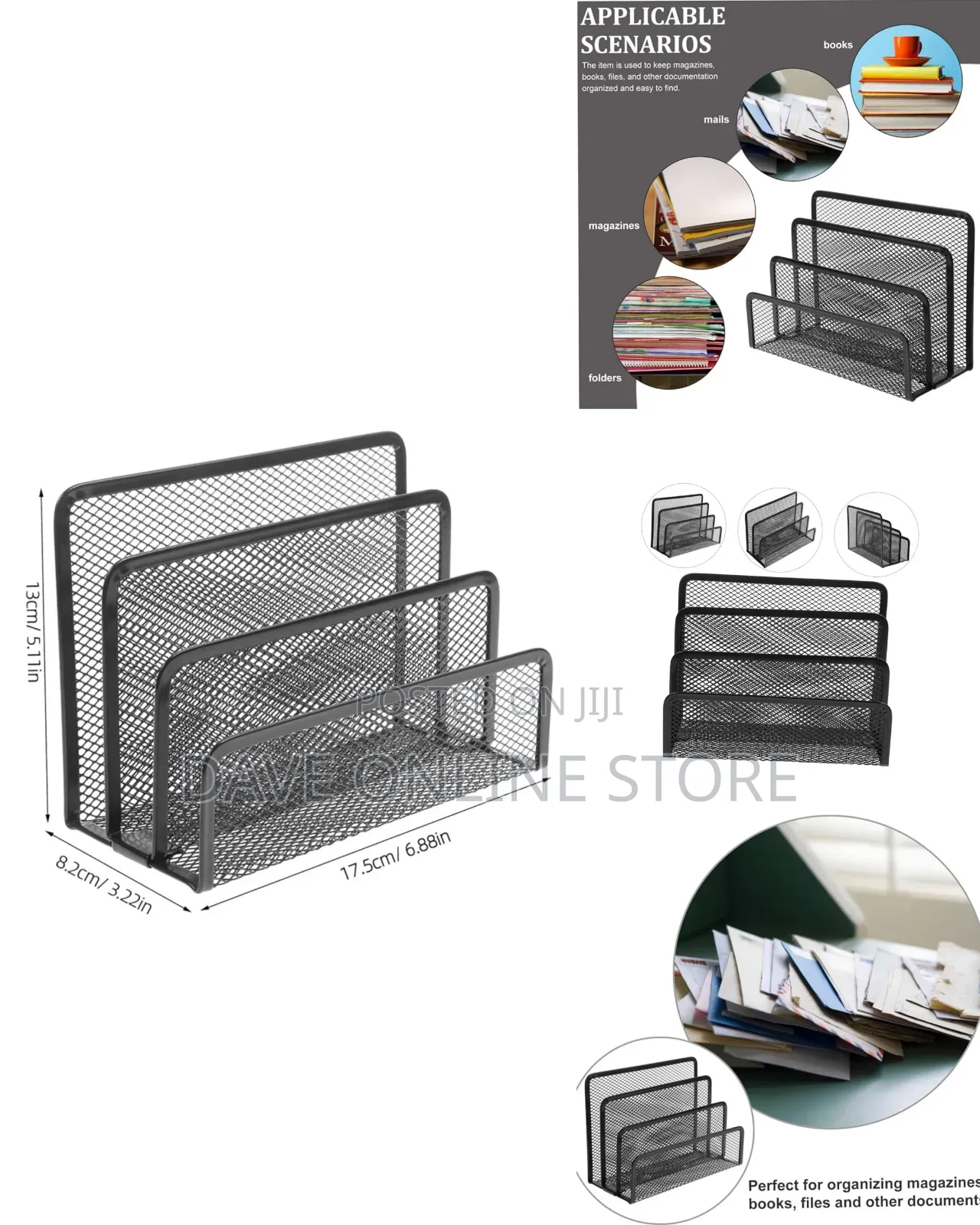 Black Metal Mesh Desktop Organizer