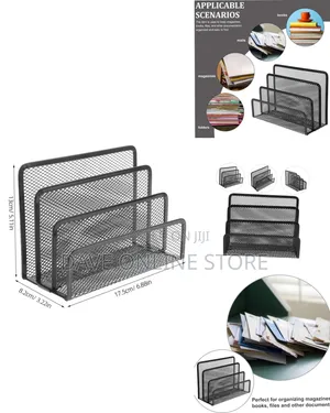 Black Metal Mesh Desktop Organizer