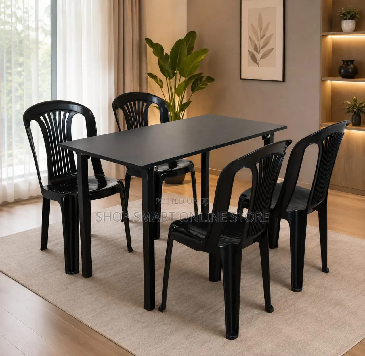 Wooden Restaurant Table and Chairs