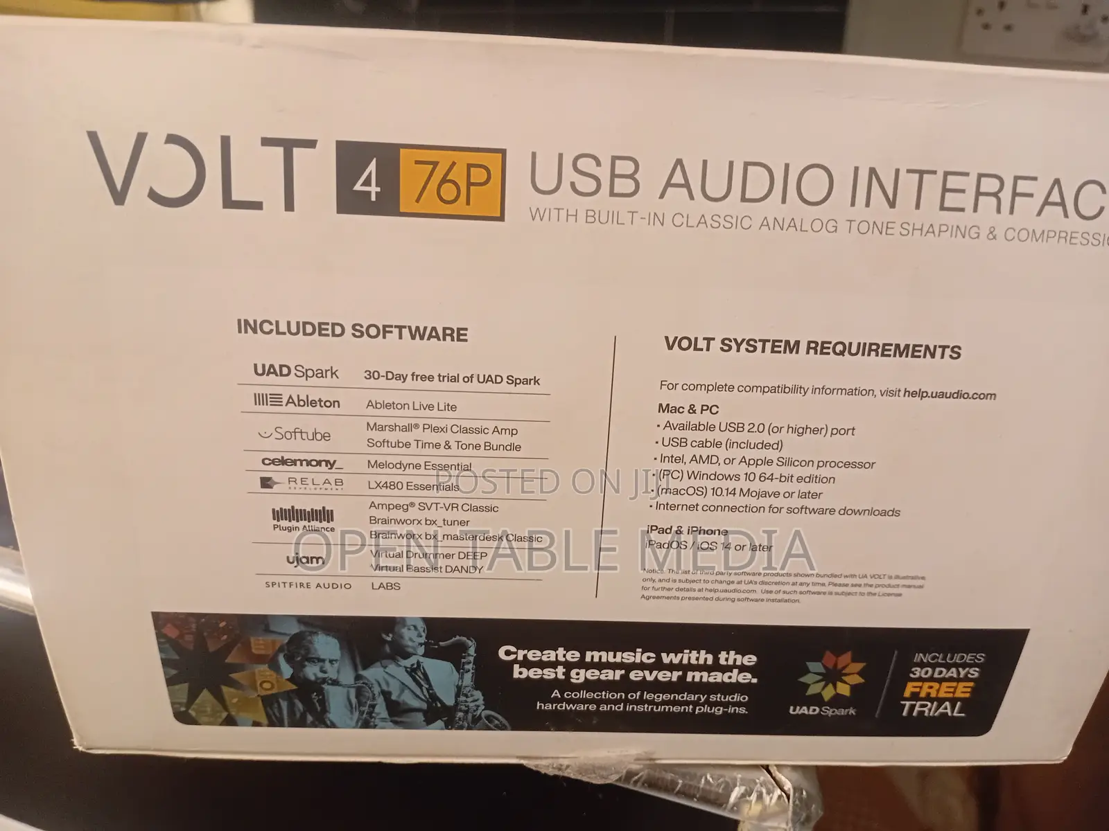 NEW Universal Audio Volt 476P – 4 Mic Inputs/ USB Sound Card Interface