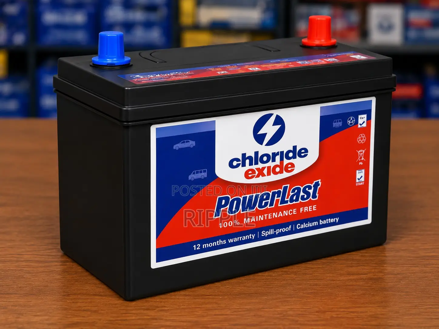 65Ah Chloride Exide PowerLast NS70MFL 417CCA Maintenance Free Battery