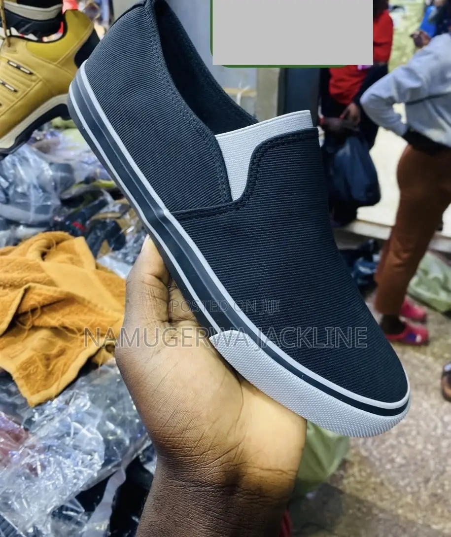Men’s Black Canvas Slip on Shoes