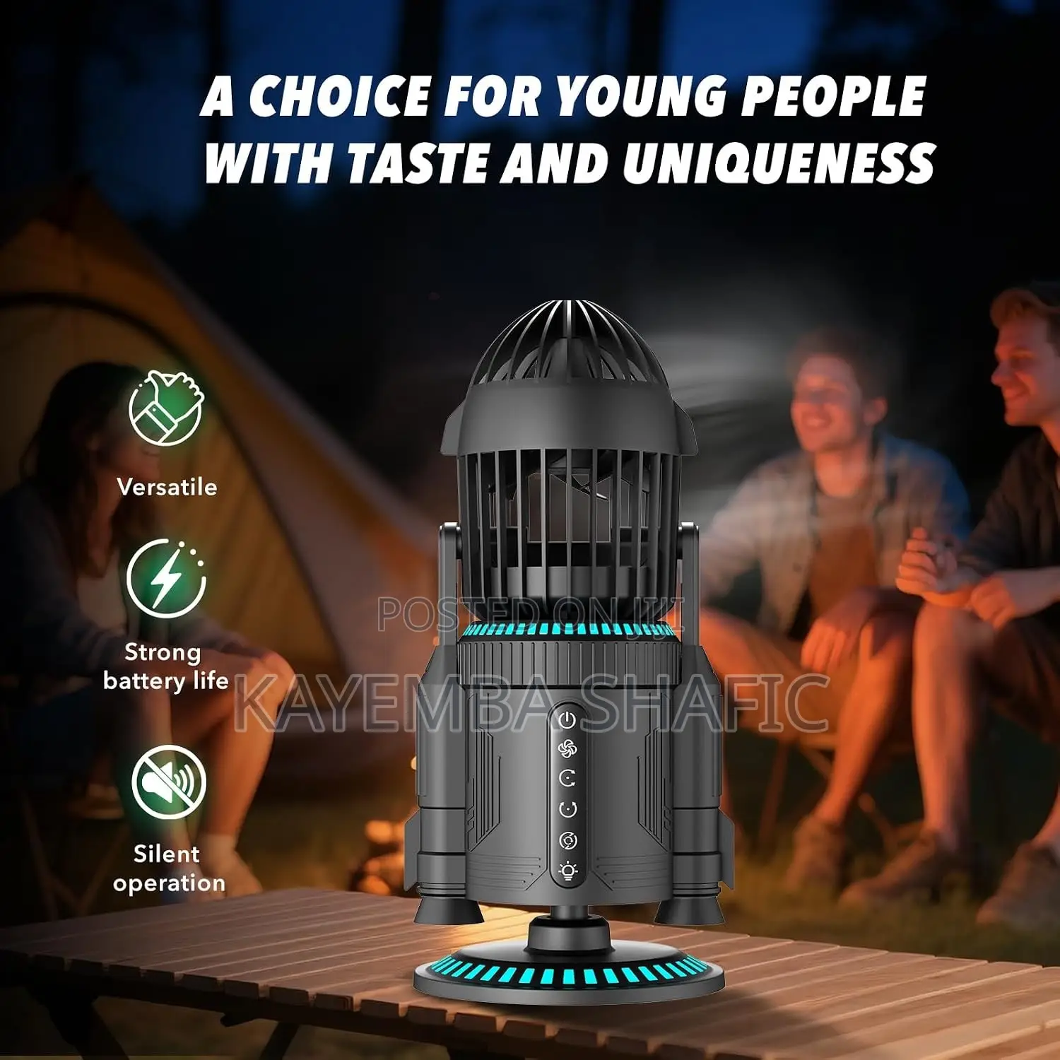 LAMJIE RK-1 Rocket Desktop Fan With Mist & RGB Lights