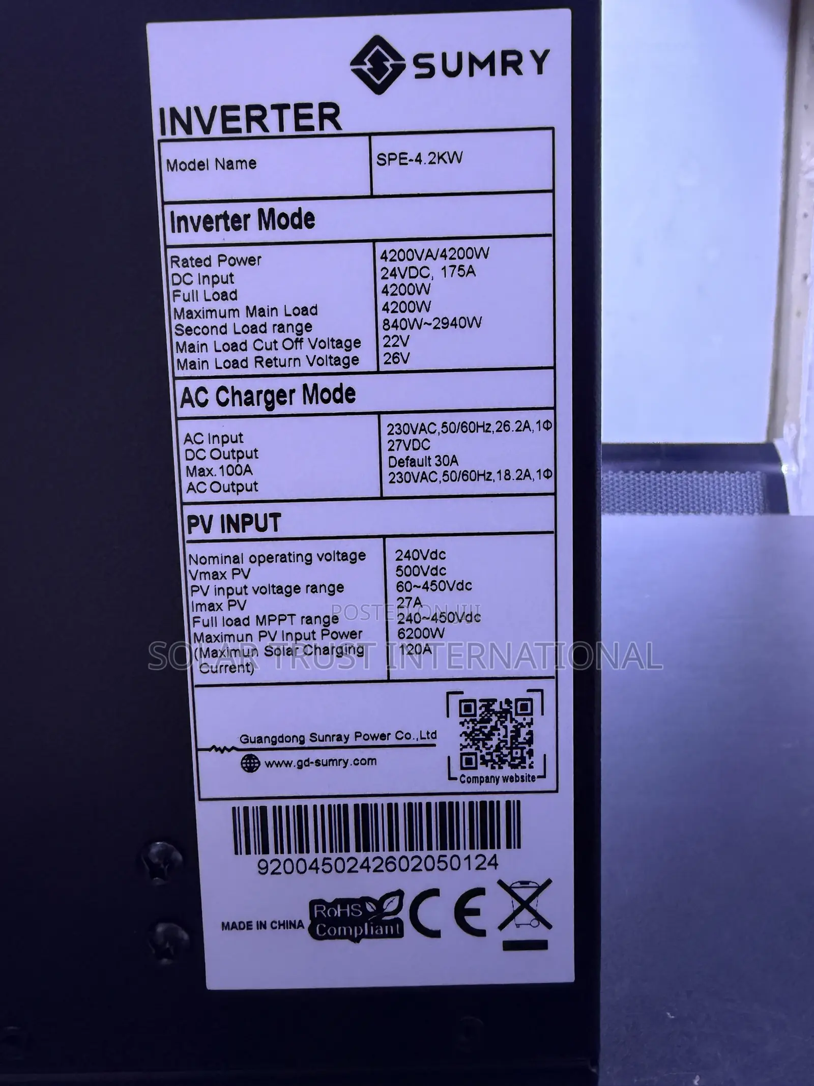 4.2kva/4200watts Hybrid Inverter