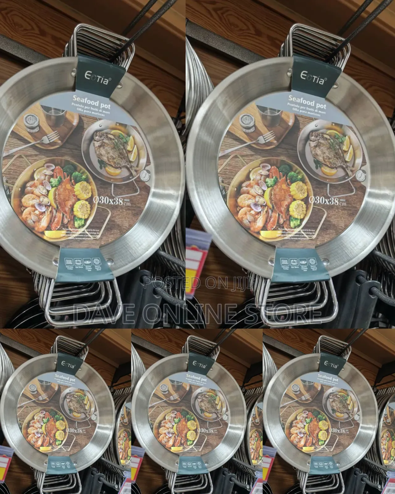 Eotia 30x38cm Stainless Steel Seafood Pot